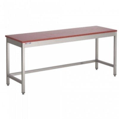 RVS Tafel met polyethyleen blad zonder bodemschap 600 diep