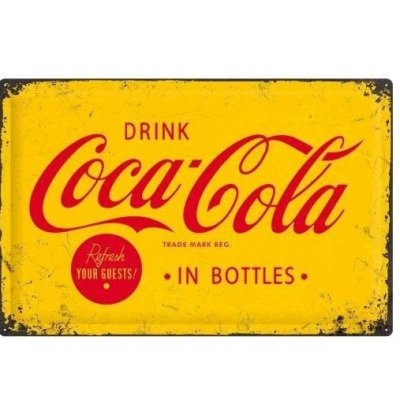 Drink Coca-Cola in bottles reclamebord