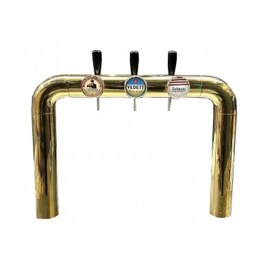 Showroommodel: Tapzuil Rainbow 3 kraans messing met 69mm lenzen 