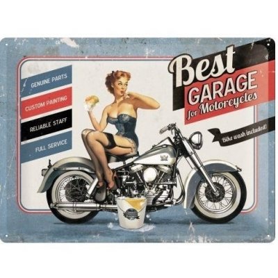 Best garage for motorcycles bike wash included! reclamebord