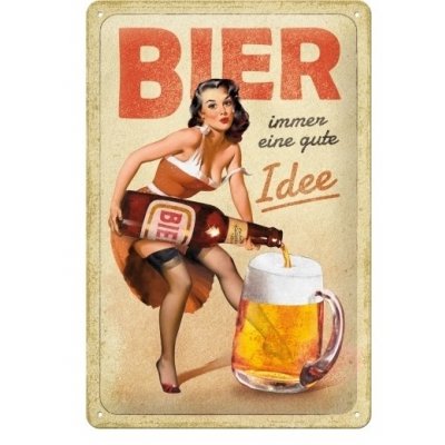 Bier immer eine gute idee reclamebord