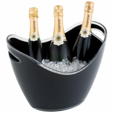 Champagne bowl zwart groot