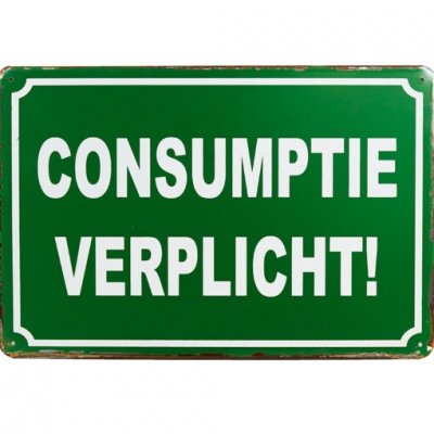 Consumptie verplicht pubbord