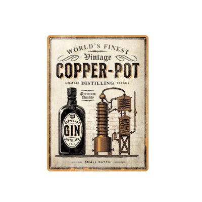 Copper-Pot reclamebord relief 40x30 cm