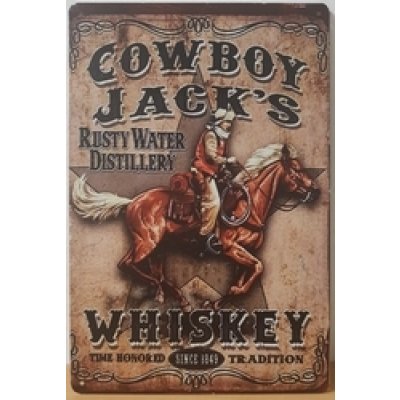 Cowboy jack's wiskey reclamebord