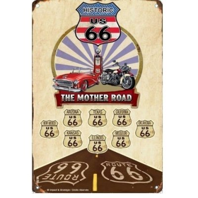 Route 66 the mother road reclamebord