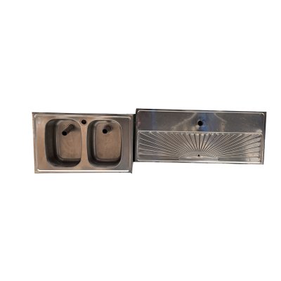 Occasion - Dubbele spoelbak met tapblad 160x50 cm 