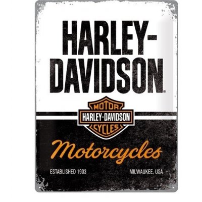 Harley-davidson reclamebord Motorcycles established 1903