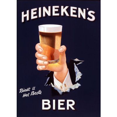 Heineken's bier biedt u het beste reclamebord