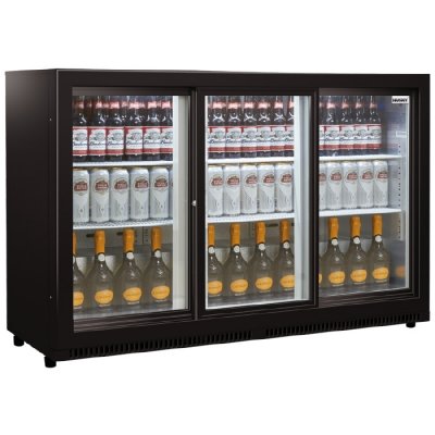 Magazijn opruiming: Husky 3 deurs glasdeur koeling met schuifdeuren