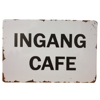 Ingang cafe reclamebord