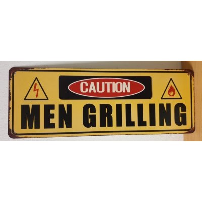 Men grilling reclamebord