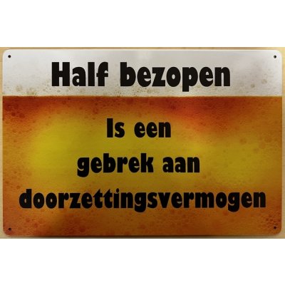 Half bezopen reclamebord
