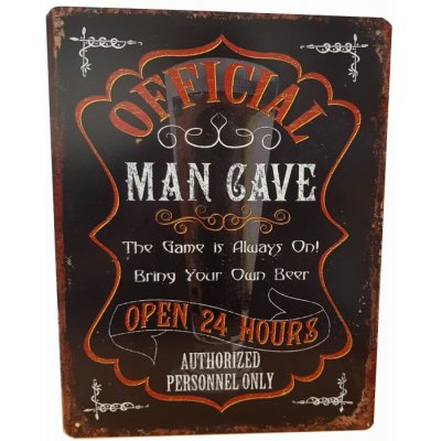 Official man cave reclamebord