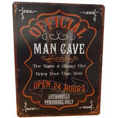 Official man cave reclamebord