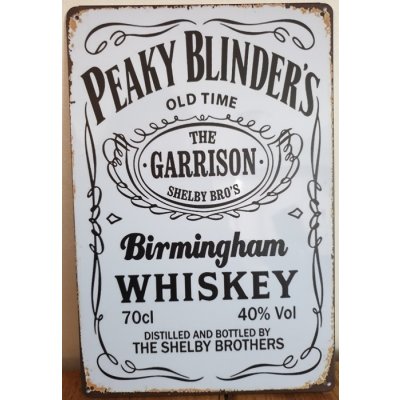 Peaky Blinders Whiskey wit reclamebord