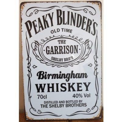 Peaky Blinders Whiskey wit reclamebord