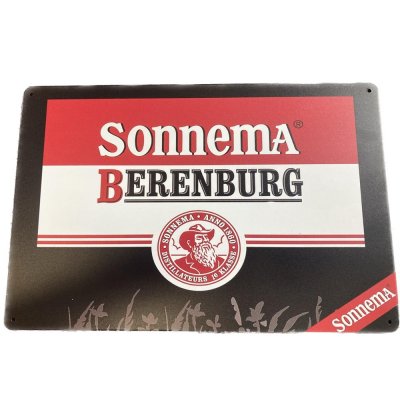 Reclamebord Sonnema berenburg zwart met logo 30x20