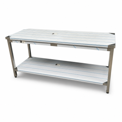Showroom model RVS Werktafel 1900(b) x 900(h) x 600(d) mm - met onderschap