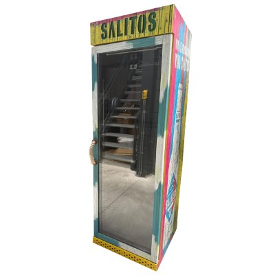 Mobiele glasdeurkoelkast in Ibiza stijl