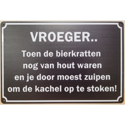 Vroeger toen de bierkratten van hout waren reclamebord