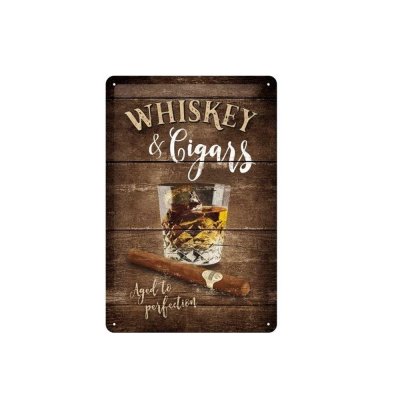 Whiskey & Cigars reclamebord relief