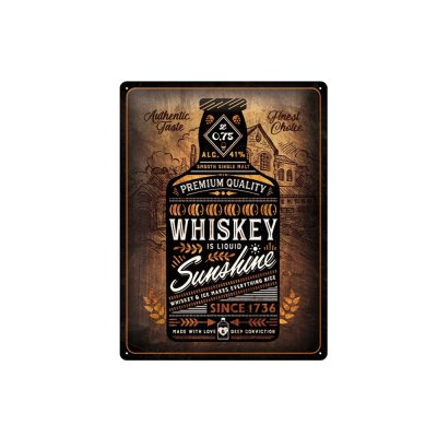 Whiskey sunshine reclamebord relief