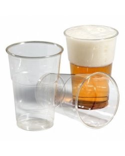 Doos plastic bierbekers 