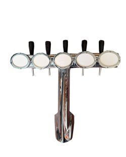 Occasion - Tapzuil 5 kraans chroom met spoelkruis 