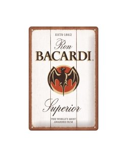 Bacardi - Superior White Wood reclamebord