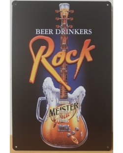 Beer drinkers rock reclamebord