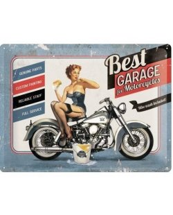 Best garage for motorcycles bike wash included! reclamebord