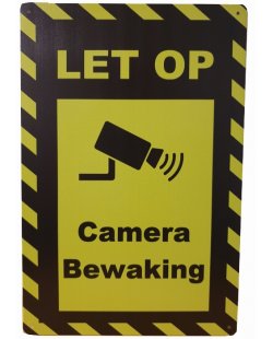 Camera Bewaking let op reclamebord