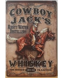 Cowboy jack's wiskey reclamebord