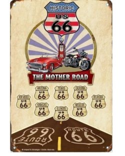 Route 66 the mother road reclamebord