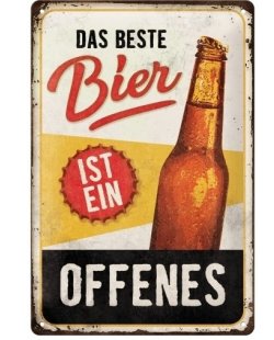 Das beste bier ist ein offenes reclamebord