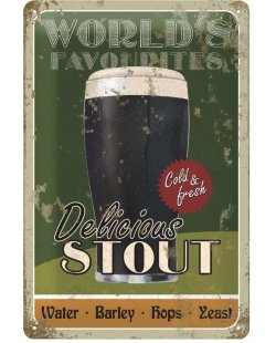 Delicious stout reclamebord