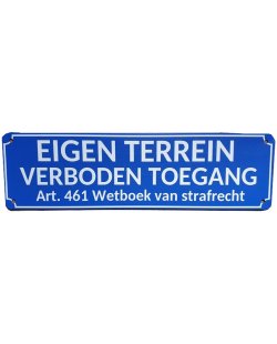 Eigen terrein reclamebord