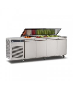 Foster EcoPro G2 1/4 koelwerkbank met saladette-optie en afsluitbare deksel