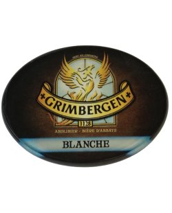 Occasion - Ovale taplens Grimbergen blanche plat 