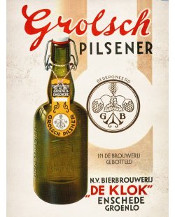 Grolsch pilsener reclamebord reliëf