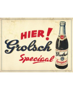 Grolsch speciaal reclamebord reliëf