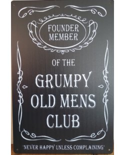 Grumpy old mens club reclamebord