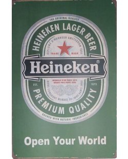 Heineken open your world reclamebord 