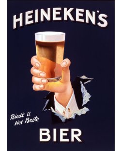 Heineken's bier biedt u het beste reclamebord