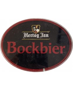 Occasion - Ovale taplens Hertog Jan bockbier plat 