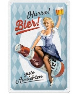 Hurra bier gute aussichten reclamebord