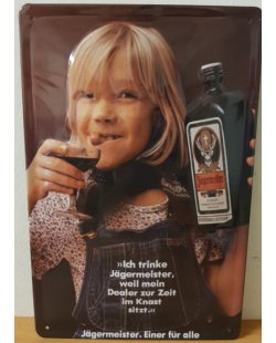 Jagermeister dealer meisje reclamebord