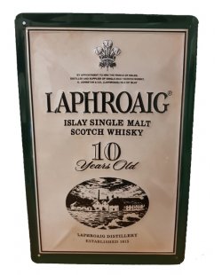 Laphroaig distillery reclamebord