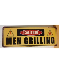 Men grilling reclamebord